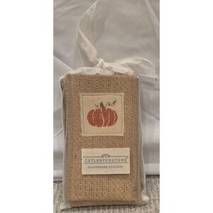 Cutlery Couture Silverware Pouches Burlap Pumpkin 8 Piece Set Thanksgiving Decor
